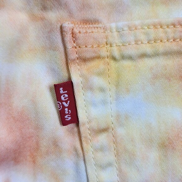 Levis Tie-Dye Jeans Size 32x30 Yellow & Orange Cotton Casual Relaxed F - Picture 9 of 15